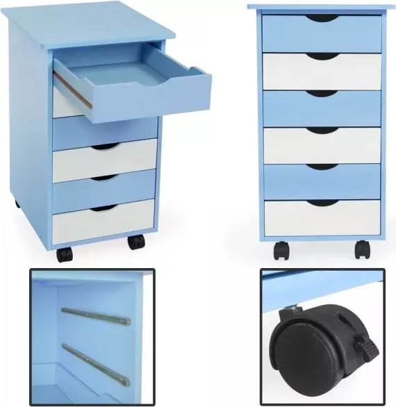 Höhenverstellbarer Schreibtisch und Rollcontainer mit 6 Schubladen (9 von 10)