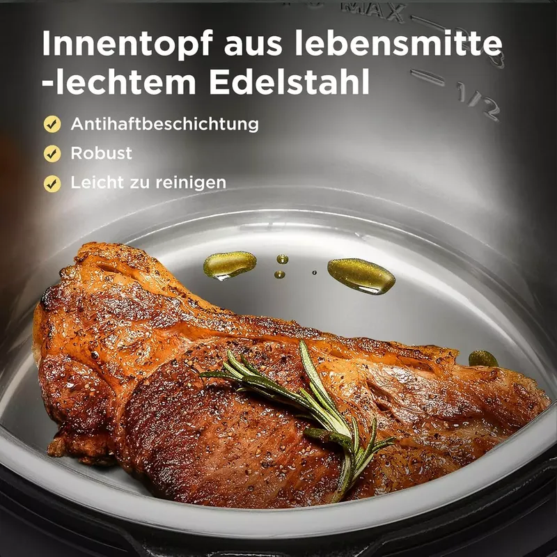 Midea Elektrischer Schnellkochtopf 9-in-1, 8L Multikocher (10 von 10)