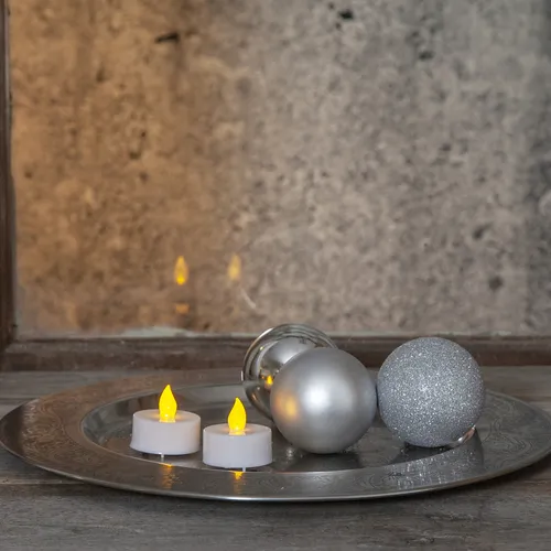 LED Teelicht warmweiße flackernde Flamme Batteriebetrieb H: 4cm 2er Set