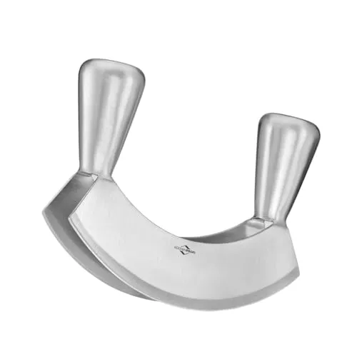 Küchenprofi Wiegemesser 17,5cm - Wiegemesser aus Edelstahl mit extra scharfer Klinge, ideal zum Zerkleinern von Kräutern, Nüssen und Schokolade, sicher in der Hand liegend und in Geschenkverpackung.