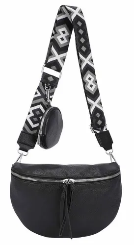 ITALYSHOP24 Schultertasche Damen Brusttasche Umhängetasche CrossBody Lederoptik Bag + Muster Gurt, Messenger Hüfttasche Bodybag Gürteltasche Bauchtasche / leicht Gewicht