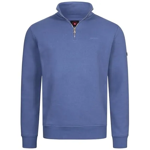 Höhenhorn Troiberg Herren Pullover 1/4 Zip Sweatshirt Blau XL - Bequemer Troiberg Pullover für Herren in Blau, ideal für kühle Tage. Atmungsaktiv und vielseitig einsetzbar, perfekt für Freizeit und sportliche Aktivitäten.