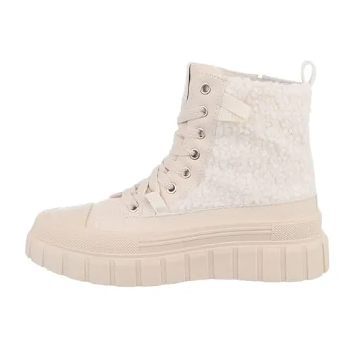 Ital-Design Damen High-Top Freizeit Sneakerboots mit Keilabsatz - Sneaker high mit einem stylishen Keilabsatz von ca. 6 cm, ideal für trendbewusste Frauen. Perfekt für den ganzjährigen Freizeitlook.
