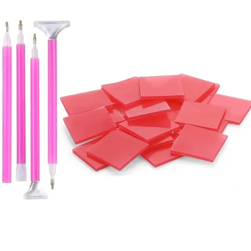 Stück Diamant Malerei Kleber Clay und 4 Stücke Diamant painting Strass Malerei Stifte 5D Diamant Malerei Kreuzstich Stickerei Stift Werkzeuge für Kunsthandwerk punktieren Bohren Kunst 100