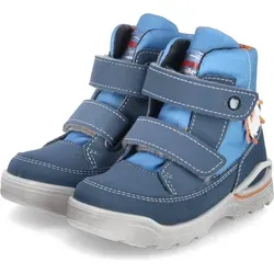Pepino RICOSTA Jan Winterboots Blau - Kinder Wanderschuhe mit Blinklichtern - Wasserdichte Kinderboots mit blinkenden Krabbenaugen, warmem Lammwollfutter und robuster Laufsohle für sicheren Halt bei jedem Schritt.