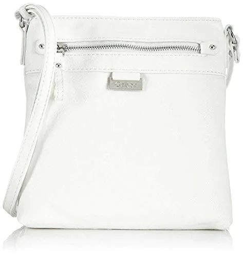 Gabor Gela Damen Umhängetasche - Stilvolle Crossbody Bag in Weiß - Umhängetasche aus leicht strukturiertem Lederimitat, mit verstellbarem Schulterriemen und praktischem Hauptfach. Ideal für den Alltag, Maße: 23x3x22 cm.