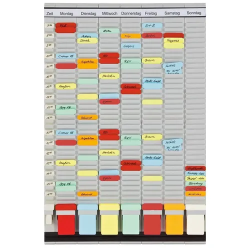 Franken Stecktafel PV-Set3 - OfficePlaner T-Kartentafel, 7 Module mit 35 Schlitzen, perfekte Lösung für die übersichtliche Wochenplanung und Projektorganisation
