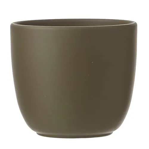 Annastore Blumenübertopf Tusca aus Keramik - Übertopf - Blumentopf - Übertöpfe - Blumentöpfe (Grün, H 13 cm - Ø 13,5 cm)