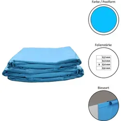 Pool Folie rund ø 3,50m x 1,20m - Langlebige und UV-stabilisierte Innenhülle - Poolfolie für Stahlwandpools, 0,4 mm dick, frostbeständig und elastisch für höchste Dichtigkeit. Ideal für 120 cm tiefe Pools, einfache Montage mit Einhängebiese.