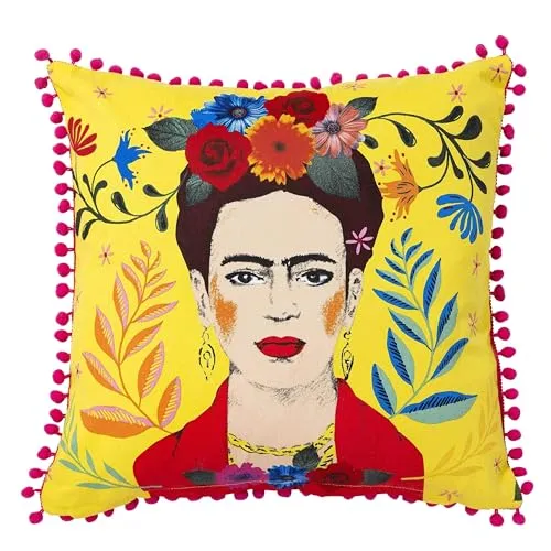 Talking Tables Frida Kahlo Kissen 45 x 45 cm in gelb von Talking Tables