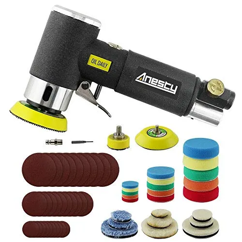 Anesty Mini Exzenterschleifer Druckluft Exzenterschleifer 25 mm/50 mm/75 mm Air Sander 1 Zoll / 2 Zoll / 3 Zoll Kleiner pneumatischer Schwingschleifer