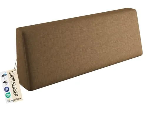 sunnypillow Palettenkissen Outdoor, wasserdicht, UV-lichtecht - Rückenkissen 120x40x20/10cm - Palettenauflage für Palettensofa für Haus und Garten - Palettenpolster für Palettenmöbel - Kissen Braun
