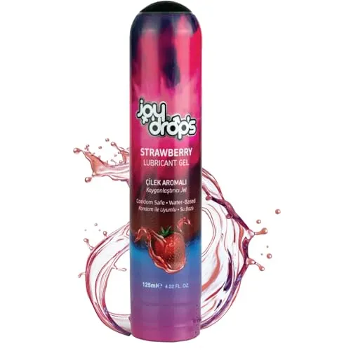 JOY DROPS Gleitgel Gel Wasserbasis für Männer Frauen, Lubricant Gel für Analverkehr, Spielzeug Kondom Kompatibel, Ohne Flecken, Langanhaltend, Nicht Klebend, pH-Wert, 125 Ml, Erdbeere
