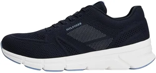 Tommy Hilfiger Herren Runner Sneaker Modern Comfort Knit, Blau (Desert Sky), 41 - Herren-Sneaker mit hochwertigem, recyceltem Material und optimaler Passform für hohen Tragekomfort. Stilvolles Design mit Tommy Hilfiger Logo, perfekt für jeden Anlass.