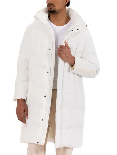 RedBridge Winterjacke mit Kapuze Langer Steppmantel warm leicht Casual Zwei-Wege-Reißverschluss mit Druckknopfleiste – flexibel und winddicht