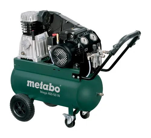 Metabo Mega 400-50 W Kompressor - 601536000 - Kompressor für starke Leistung mit 400 W, ideal für anspruchsvolle Anwendungen in Werkstatt und Bau.