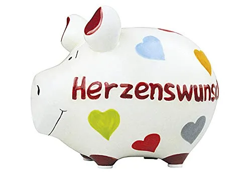KCG Keramik Sparschwein HERZENSWUNSCH ca. 12.5 cm x9 cm