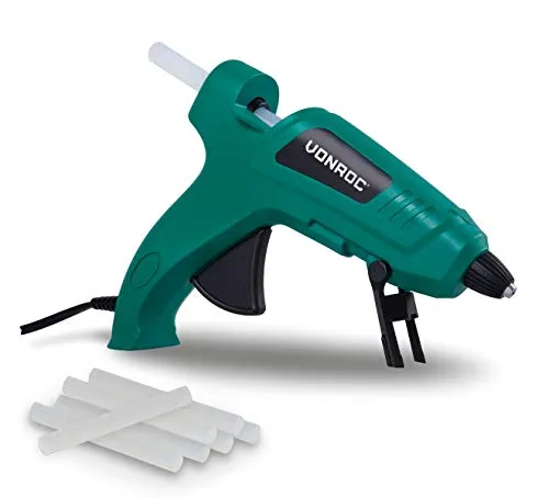 VONROC Klebepistole - ⌀ 11,2mm - 70W - Tropffunktion - inkl. 8 Klebesticks