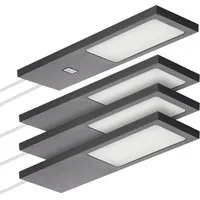 SO-TECH® LED Unterbauleuchte GIULIA II - 4er Set, stufenlos dimmbar, warmweiß - Stilvolle LED Unterbauleuchte im 4er Set, stufenlos dimmbar für individuelle Lichtgestaltung. Ideal für Küchen und Möbel, mit fest integriertem LED und praktischem Sensor.