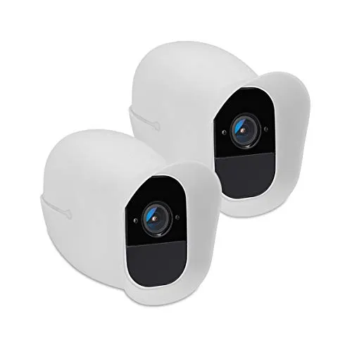 kwmobile 2X Hülle kompatibel mit Arlo Pro/Pro 2 Smart - Silikon Security Camera Cover Schutzhülle Kamera - Weiß