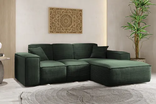 Kaiser Möbel Ecksofa SIENA L-Form, Ottomane Rechts, Grün von Kaiser Möbel