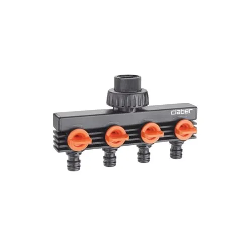CLABER DRUCKT A 4 VIE - Zubehör für automatische Bewässerungssysteme, mit vier stufenlos regulierbaren Ausgängen für optimale Bewässerung und einfache Handhabung durch Schnellkupplung.