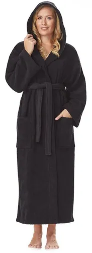 Arus Damenbademantel Astra, pflegeleicht, wadenlang oder extralang für Spa & Sauna, 100% Baumwolle, Kapuze, Gürtel, mit Kapuze, wadenlang oder extra lang, 100% Baumwolle