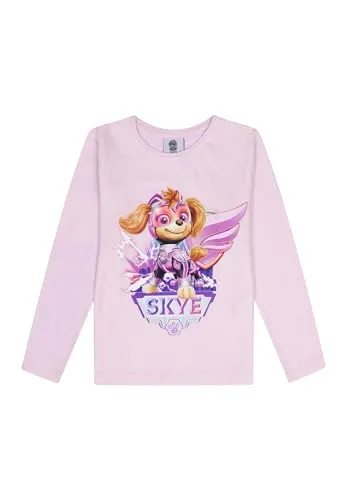 Paw Patrol Kinder Mädchen T-Shirt Longsleeve - Tops, T-Shirts & Blusen für Mädchen – Süßes Langarm-Shirt mit Paw Patrol Druck, aus 100% Baumwolle für ein angenehmes Tragegefühl und ideal für kleine Heldinnen.