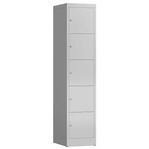 Steelboxx Fächerschrank 5 Fächer - Komplett montiert - Robuster Schließfachschrank mit 5 Fächern, ideal für Umkleiden und Pausenräume. Langlebige Stahlkonstruktion, geräuschdämpfende Türen und keine Montage nötig.