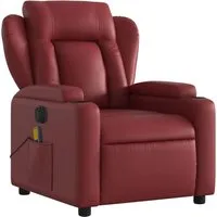 vidaXL Elektrischer Massagesessel Weinrot aus Kunstleder
