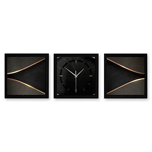 Kreative Feder 3D Designer-Wanduhr Elegance – Moderne Funkuhr im Metallic-Look, 90x30cm