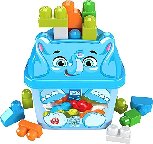 Mega Bloks GPG21 - Mega Bloks Elefant Bausteinbox (25 Teile), Spielzeug ab 1 Jahr