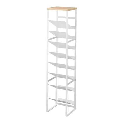 Yamazaki Flaschenregal mit 8 schrägen Etagen in weiß von Yamazaki