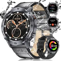 ESFOE Militär-Smartwatch für Herren, 1,43 Zoll 100 Sportmodi, 5 ATM wasserdicht
