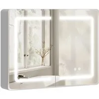 HOMCOM Spiegelschrank mit Beleuchtung 80 x 13,5 x 60 cm