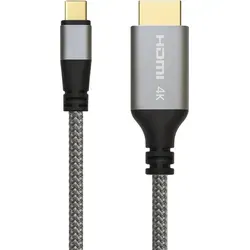 ProfiPatch USB C auf HDMI Kabel 4K30Hz 1,8m mit Goldkontakten - ProfiPatch USB-C auf HDMI Kabel – 1,8 m für 4K 30Hz Auflösung. Ideal für professionelle Anwendungen, bietet es eine stabile Verbindung und ist mit einem eleganten Textilmantel ausgestattet. Perfekt für Notebooks und Tablets.