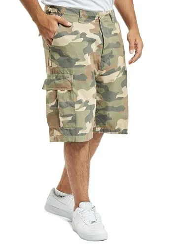 Brandit BDU Ripstop Shorts in Light Woodland, Größe 6XL - Herren-Shorts aus leichtem Ripstop Baumwollstoff, 100% Baumwolle, pflegeleicht und robust. Bequemer Schnitt mit weitenregulierbarem Bund und vielen praktischen Taschen – perfekt für Freizeit oder Arbeit.