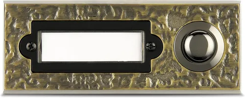 REV Türklingel, Klingel (Metall) mit Schild, max.42V AC/DC bei 2A, Bronze