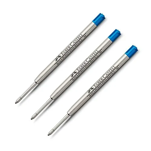 Faber-Castell Mittel-Medium Kugelschreibermine - Blau x 3