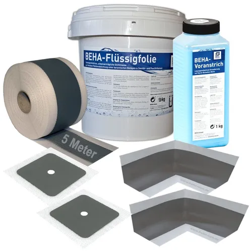 Dichtband, Innenecken, Wandmanschetten, 9 kg Flüssigfolie, Tiefengrund, Dichtset