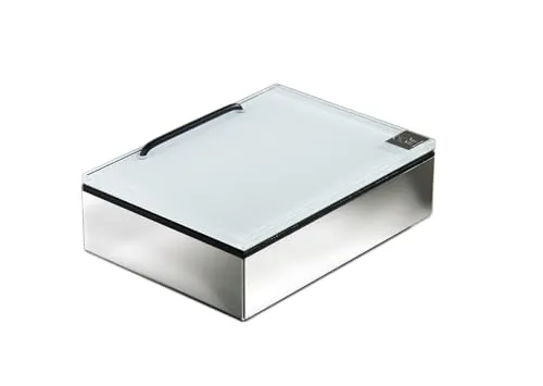 Schönbeck Design Feuchttücherbox Edelstahl (Glas Weiss/poliert)