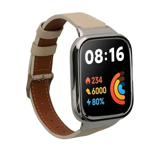 kwmobile Armband kompatibel mit Xiaomi Redmi Watch 3 Active/Redmi Watch 3 Lite - Echtleder Fitnesstracker Sportarmband Band