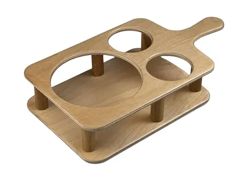 Eli Couchbar Snackbox Größe M Premium Qualität Snackbar, Snackschale und 2 Getränkehalter, Geschenk für Männer und Frauen, Couchbutler in versch. Farben • Größe M (Natur + Schutzlack)