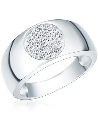 Rafaela Donata Silberring aus Sterling Silber - Eleganter Bandring für Damen, aus hochglanzpoliertem Sterling Silber mit funkelnden Zirkonias. Ein glamouröser Begleiter für besondere Anlässe und die perfekte Wahl für die nächste Party.