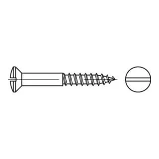 DIN 95 LinsenSenkkopf-Holzschraube 5x40 Messing blank Schlitz, 200 Stück - Hochwertige DIN 95 Messing Linsensenk-Holzschrauben, ideal für präzise Holzverbindungen, mit 200 Stück im Set für umfangreiche Projekte.