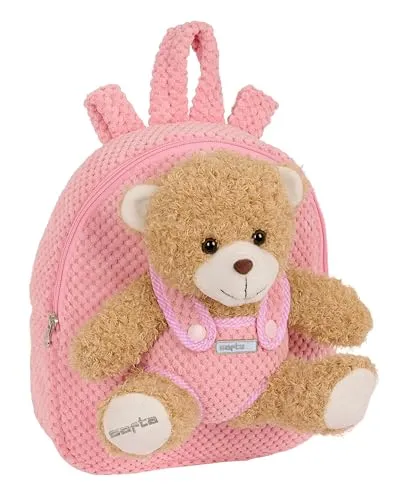 Kinderrucksack Safta Plüschbär Rosa