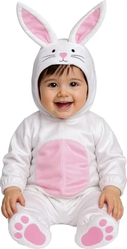 fiestasguirca Kostüm Guirca Kostüm Kaninchen Baby - Ein süßes Kaninchenkostüm für Unisex-Kinder, ideal für Fasching oder Karneval, aus weichem Material für höchsten Komfort.