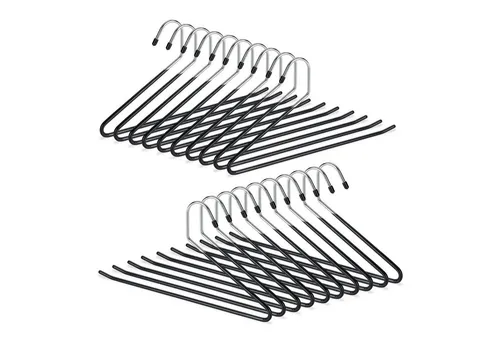 relaxdays Kleiderbügel Set schwarze Hosenbügel rutschfest, (20er Set, 20-tlg), 20er Pack