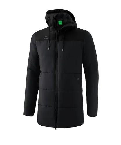 ERIMA Herren Squad Winterjacke - Stylische und warme Winterjacke für Herren, ideal für die kalte Jahreszeit. Die Wattierung sorgt für Wärme, während das wasserabweisende Material schützt. Mit großer Kapuze, hohem Kragen und praktischen Taschen für deine Essentials.