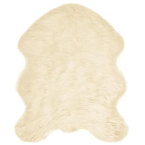 vidaXL Kunstschaffell Teppich Tafalla Creme 50 x 80 cm Polyester